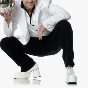 Ellie 1031 Shoes Men's 3" Heel with 1.5" Platform Pimp Shoe. Sizes S White